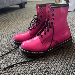 Pink Dr Martins.